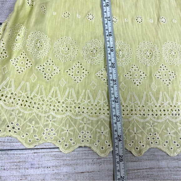Lucky Brand Yellow Floral Doily Boho Tank Top Open Side Size XL - Picture 14 of 14